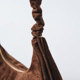 Scrunch schoudertas - groot, donkerbruin