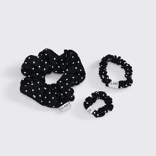 Scrunchies Zwarte Polkadot Bundel (3-pack)
