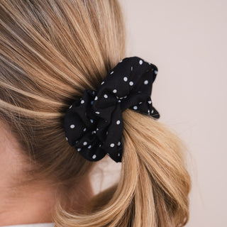 Scrunchies Zwarte Polkadot Bundel (3-pack)