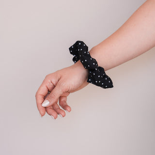 Scrunchies Zwarte Polkadot Bundel (3-pack)