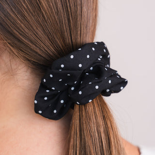 Scrunchies Zwarte Polkadot Bundel (3-pack)