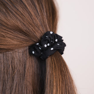 Scrunchies Zwarte Polkadot Bundel (3-pack)
