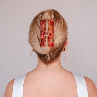 Karmijnrode haarclip