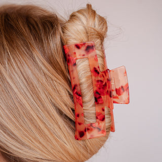 Karmijnrode haarclip