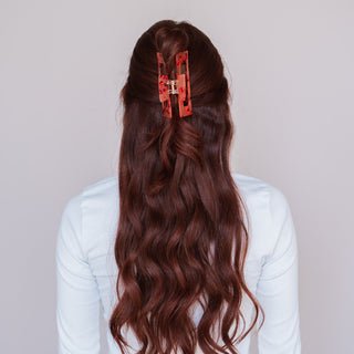 Karmijnrode haarclip