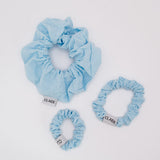 Blauwe Katoenen Scrunchies Bundel (3-pack)