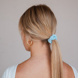 Blauwe Katoenen Scrunchies Bundel (3-pack)